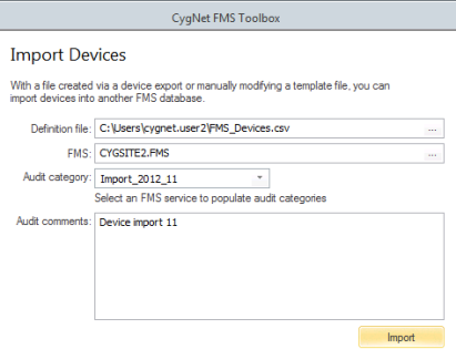 Import Devices Import Devices
